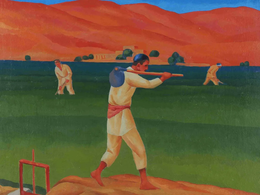 Николай Карахан. Поливальщики (фрагмент). 1930. Государственный музей искусств им. И.В. Савицкого, Нукус, Республика Каракалпакстан